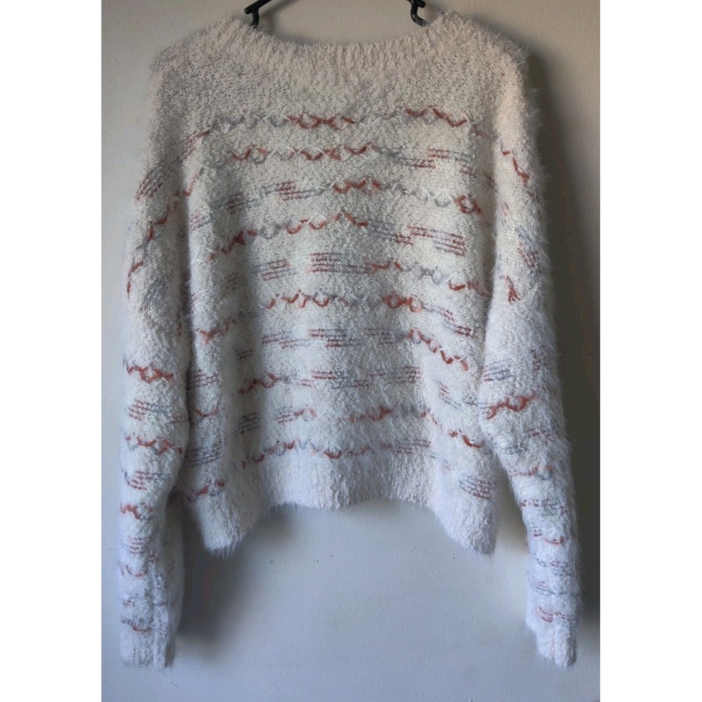 Altr'd State Eyelash Sweater 3 Button Cardigan Cream/Colors Geometric‎ Design XL - Picture 2 of 5